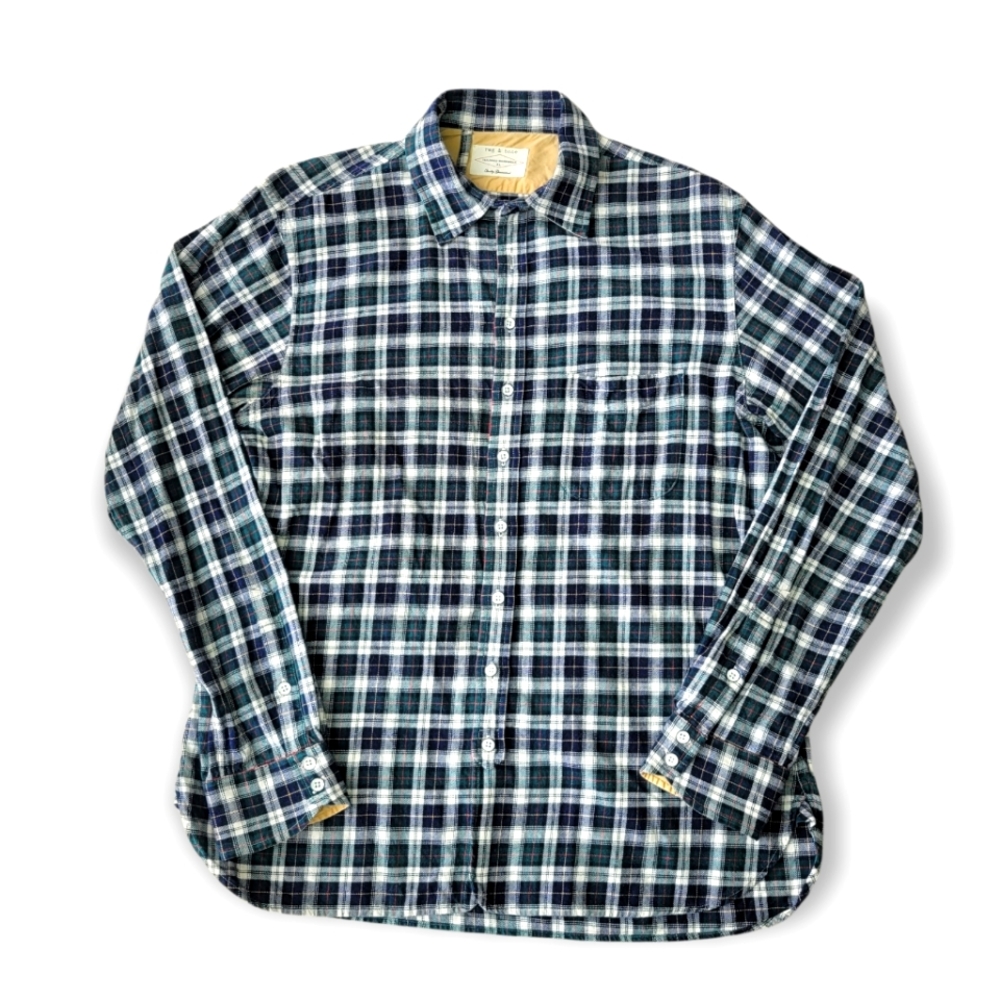 Rag & Bone Tailored Workwear Plaid Button Down Top XL